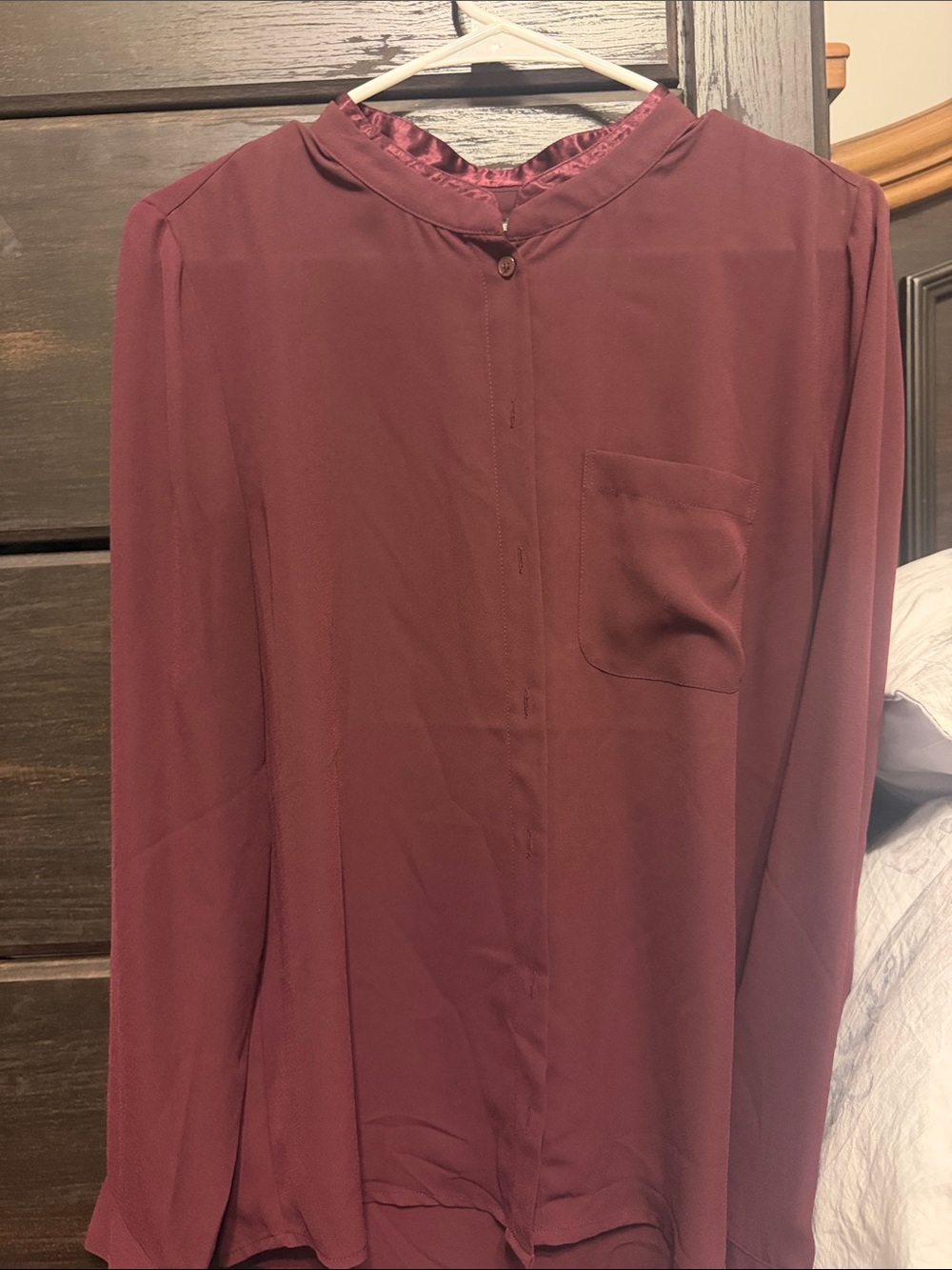 Banana Republic Women's Long-Sleeve Button-Front Blouse - Wine
